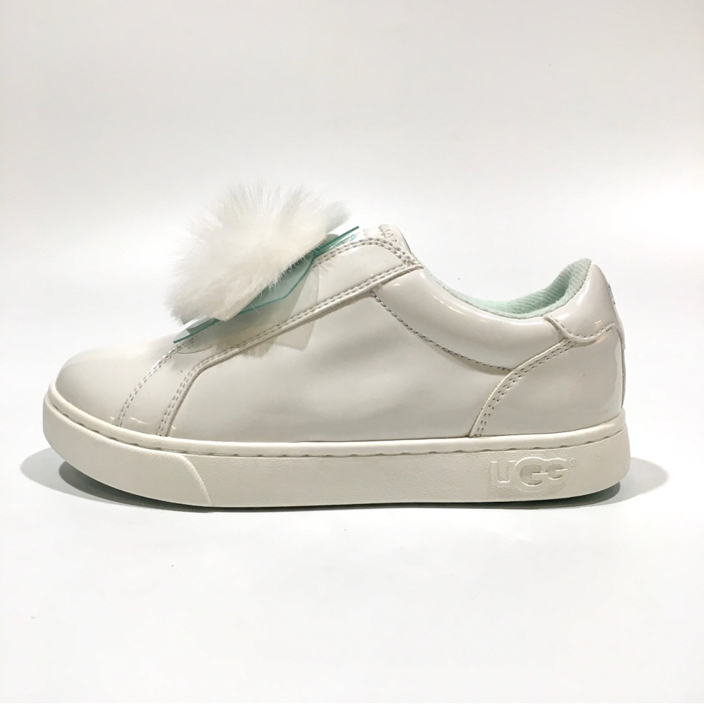UGG ALANNA CACTUS FLOWER SNEAKERS -WHITE PATENT LEATHER -KIDS US 13 -NEW